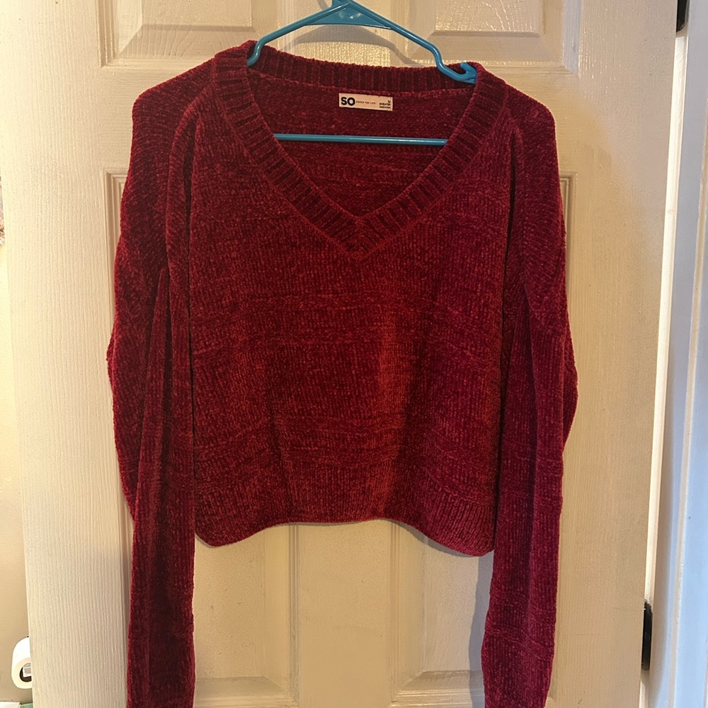 SO Women's Red Cropped Sweater